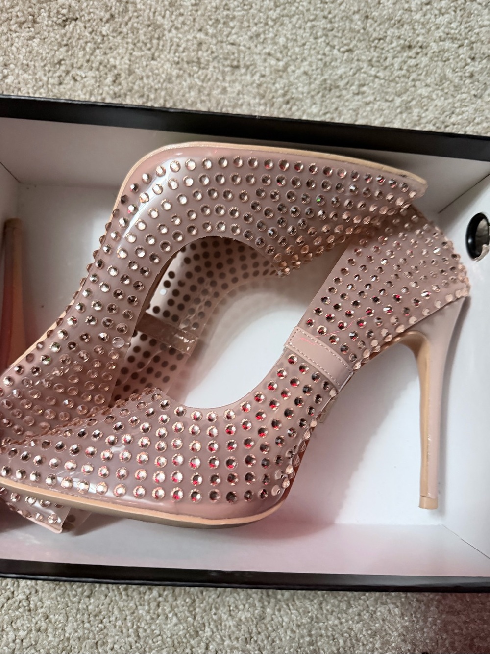 Studded Blush Pink High Heel Pumps